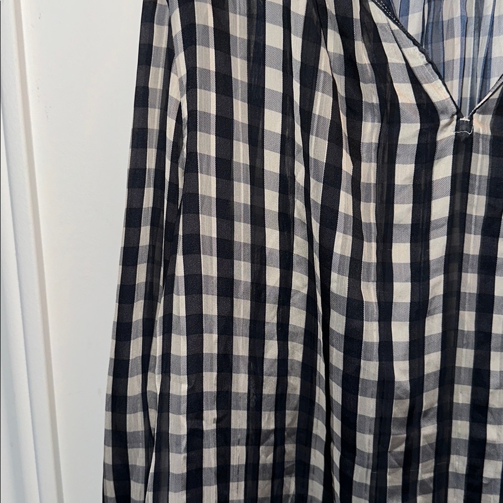 Checkered Blue and off White Women's blouse - Picture 11 of 11